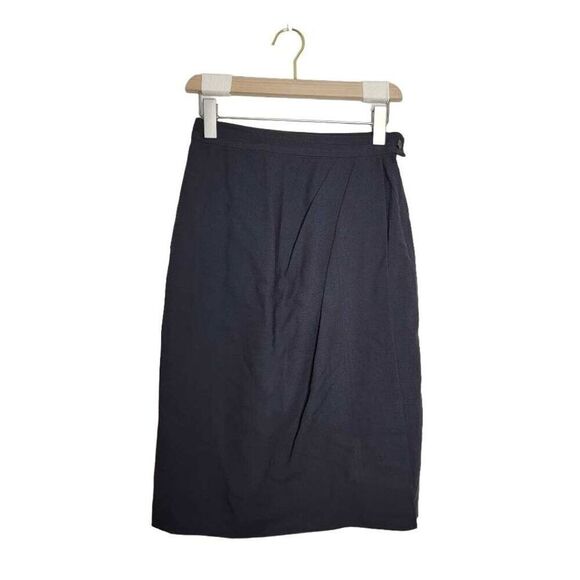 Maxmara Skirt Size 6 Pleated Pencil Dark Gray Wool Blend - Picture 1 of 4